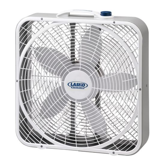 Picture of Lasko Weather-Shield 20in 3-Speed Box Fan, 22.5inH x 4.75inW x 21.25inD, White