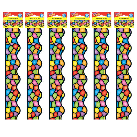 Picture of Trend Terrific Trimmers, Stained Glass, 39ft Per Pack, Set Of 6 Packs