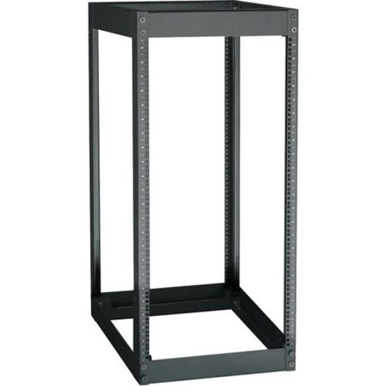 Picture of Black Box 4-Post Rack, 15U - 15U Rack Height x 19in Rack Width - Cold-rolled Steel (CRS) - 2200 lb Maximum Weight Capacity - 750 lb Dynamic/Rolling Weight Capacity