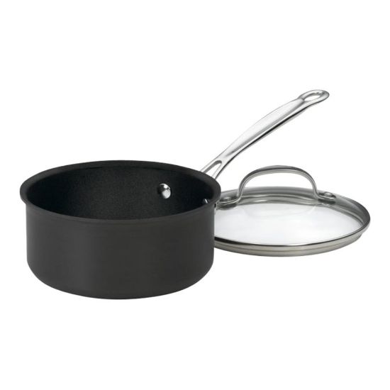 Picture of Cuisinart Chefs Classic Aluminum Non-Stick Saucepan With Cover, 0.4 Gallon, Black