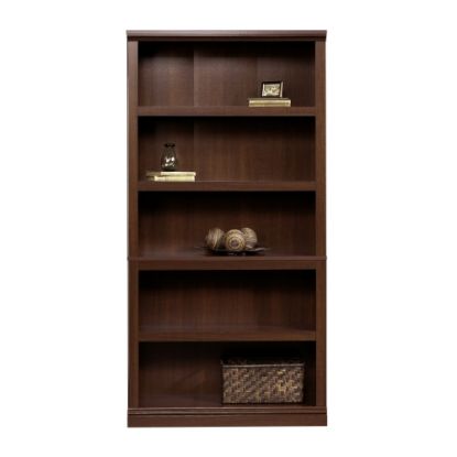 Picture of Sauder Select 69 13/16inH 5-Shelf Transitional Bookcase, Cherry/Dark Finish, Standard Delivery