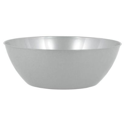 Picture of Amscan 10-Quart Plastic Bowls, 5in x 14-1/2in, Silver, Set Of 3 Bowls