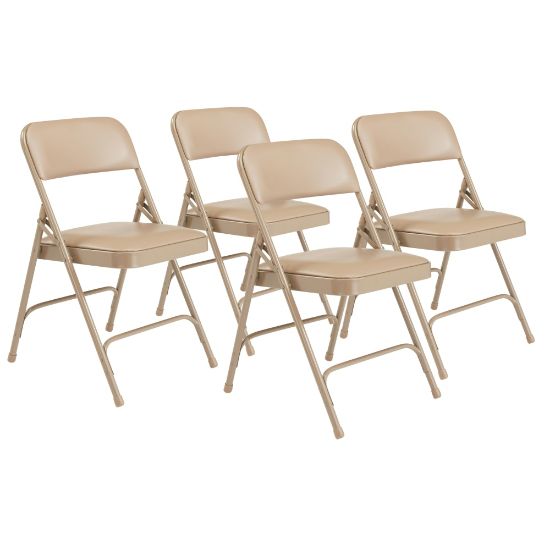 Picture of National Public Seating Series 1200 Folding Chairs, Beige, Set Of 4 Chairs