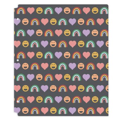 Picture of Office Depot Brand Fashion 2-Pocket Poly Folder, 8-1/2in x 11in, Hearts & Rainbows