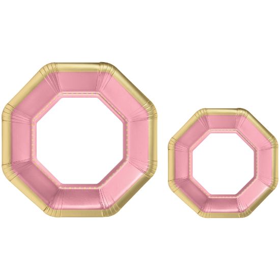 Picture of Amscan Octagonal Premium Plates, New Pink, 20 Plates Per Pack, Case Of 2 Packs