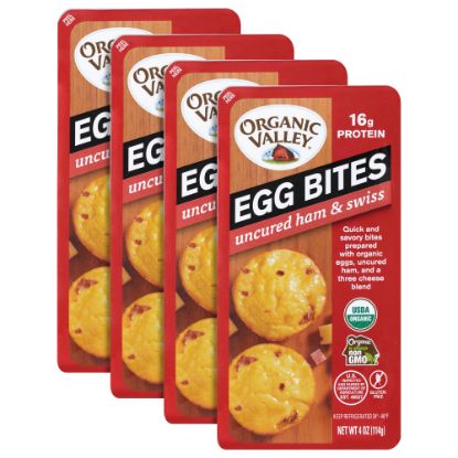 Picture of Organic Valley Ham & Swiss Egg Bites, 4 Oz, 2 Bites Per Pack, Set Of 4 Packs