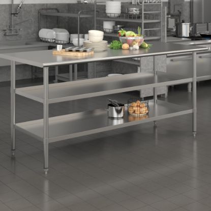 Picture of Flash Furniture Stainless Steel Work Table, 34-1/2inH x 72inW x 24inD, Silver