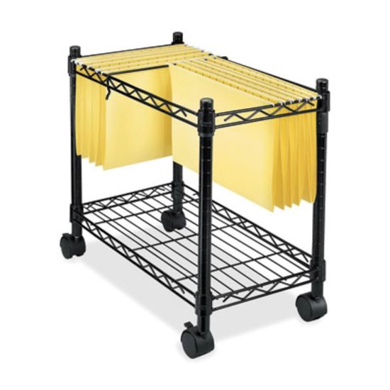 Picture of Fellowes High-Capacity Rolling File Cart - 4 Casters - Metal, Steel - 24in Width x 14in Depth x 20.5in Height - Black