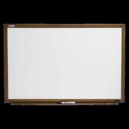 Picture of SKILCRAFT Magnetic Melamine Dry-Erase Whiteboard, 48in x 36in, Wood Frame With Oak Finish (AbilityOne 7110 01 630 5156)