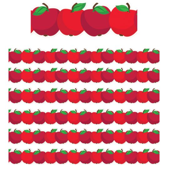 Picture of Eureka School Extra-Wide Deco Trim, Die-Cut, Apple, 37' Per Pack, Set Of 6 Packs