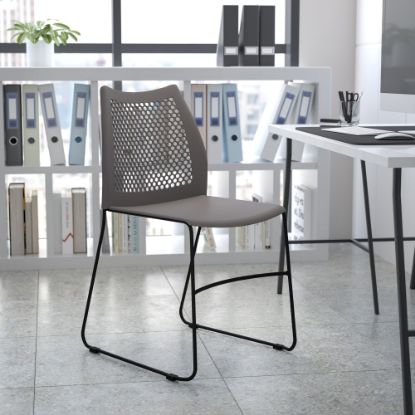 Picture of Flash Furniture HERCULES Series Sled-Base Stack Chair With Air-Vent Back, Gray