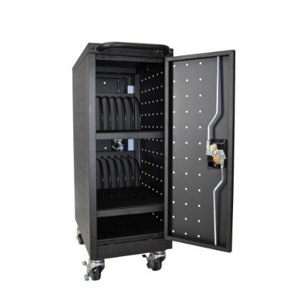 Picture of Luxor LLTM16-B-V2 16-Capacity Tablet/Laptop Charging Cart, 34?H x 12?W x 23 1/4?D, Black