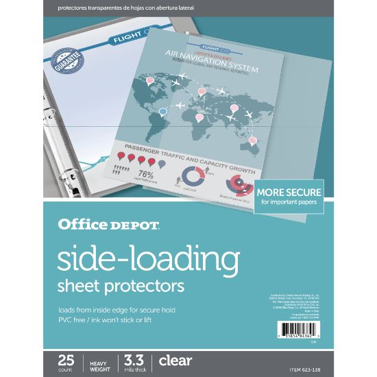 Picture of Office Depot Brand Side-Loading Sheet Protectors, 8-1/2in x 11in, Clear, Pack Of 25