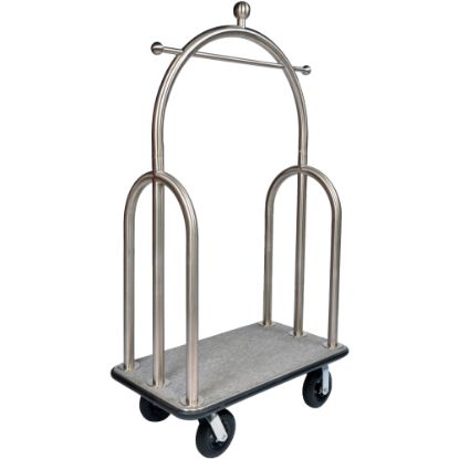 Picture of CSL Trident Luggage Cart, 77inH x 44inW x 24inD, Silver/Gray