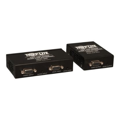 Picture of Tripp Lite VGA & Audio over Cat5/Cat6 Video Extender Kit Transmitter Receiver TAA GSA - 1 Input Device - 2 Output Device - 1000 ft Range - 2 x Network (RJ-45) - 1 x VGA In - 2 x VGA Out - 1920 x 1440 - Twisted Pair - Category 6 - Wall Mountable