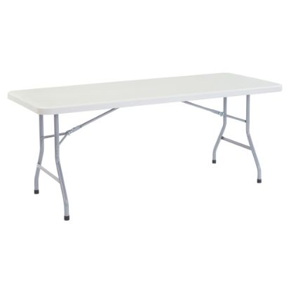 Picture of National Public Seating Blow-Molded Folding Table, Rectangular, 72inW x 30inD, Light Gray/Gray