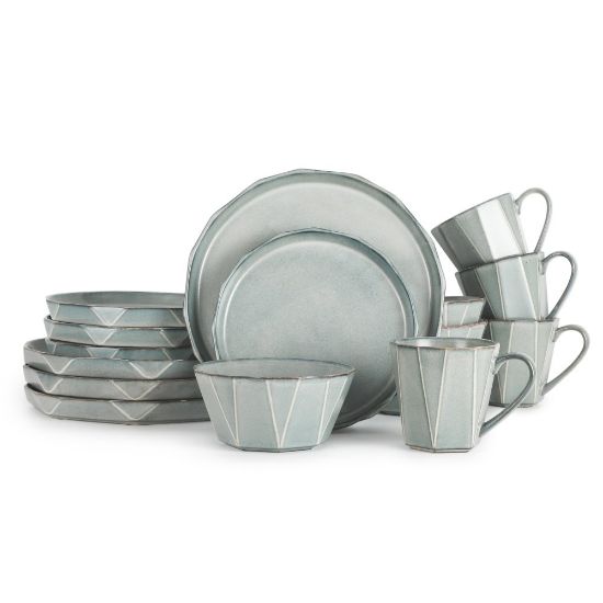 Picture of Table 12 16-Piece Stonewashed Dinnerware Set, Gray