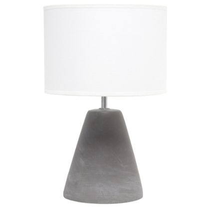 Picture of Simple Designs Pinnacle Concrete Table Lamp, 14-1/4inH, White Shade/Gray Base