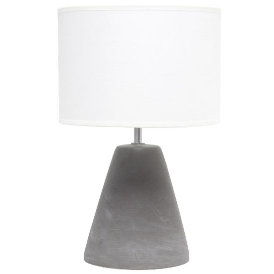 Picture of Simple Designs Pinnacle Concrete Table Lamp, 14-1/4inH, White Shade/Gray Base