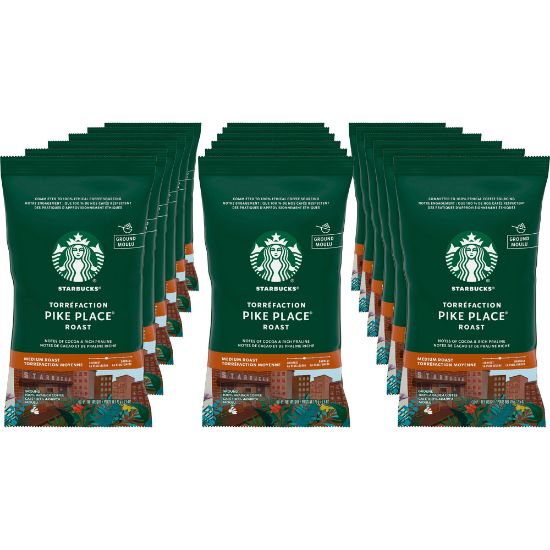 Picture of Starbucks Pike Place Ground Coffee, Dark Roast, 2.5 Oz Per Bag, Box Of 18 Packets