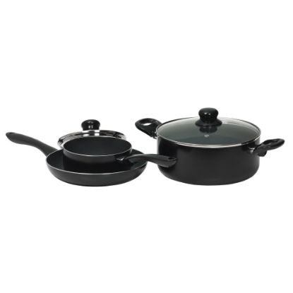 Picture of Starfrit Simplicity Cookware, 5-Piece Set, Gunmetal/Black