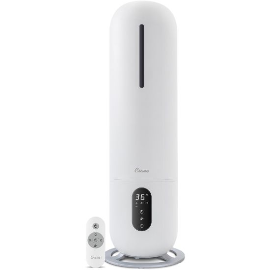 Picture of Crane Ultrasonic Cool Mist Tower Humidifier, 2 Gallon, 8-1/2in x 8-1/2in x 22in, White