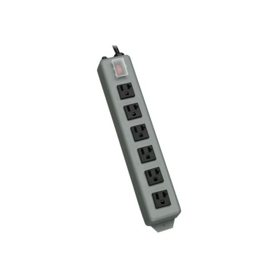 Picture of Tripp Lite Waber Industrial Power Strip 6 outlet 15ft Cord 5-20P - Power distribution strip - 20 A - AC 120 V - input: NEMA 5-20 - output connectors: 6 (NEMA 5-20) - black, blue gray