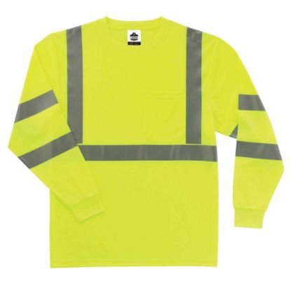 Picture of Ergodyne GloWear 8391 Type-R Class 3 Long-Sleeve T-Shirt, Large, Lime