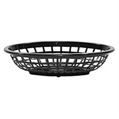 Picture of Tablecraft Oval Plastic Side Order Baskets, Black, Pack Of 12 Baskets