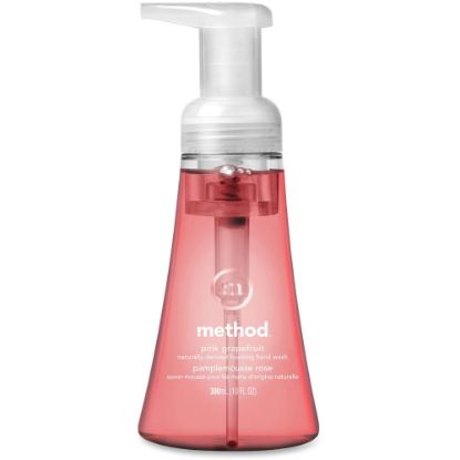 Picture of Method Pink Grapefruit Foaming Hand Wash - Pink Grapefruit Scent - 10 fl oz (295.7 mL) - Pump Bottle Dispenser - Hand - Light Pink - Pleasant Scent, Paraben-free, Phthalate-free, Triclosan-free, EDTA-free - 6 / Carton