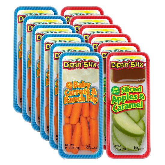 Picture of Dippin Stix Baby Carrots And Ranch Dip & Caramel Apples, 2.75 Oz, Pack Of 12