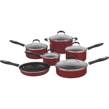 Picture of Cuisinart Advantage 11-Piece Aluminum Non-Stick Cookware Set, Red