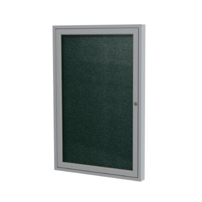 Picture of Ghent 1 Door Enclosed Vinyl Bulletin Board, Satin Aluminum Frame, 36inH x 24inW, Ebony