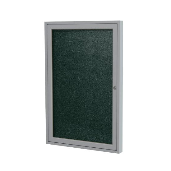 Picture of Ghent 1 Door Enclosed Vinyl Bulletin Board, Satin Aluminum Frame, 36inH x 24inW, Ebony