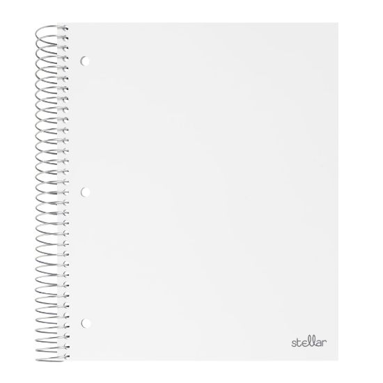 Picture of Office Depot Brand Stellar Poly Notebook, 8-1/2in x 11in, 3 Subject, College Ruled, 150 Sheets, White