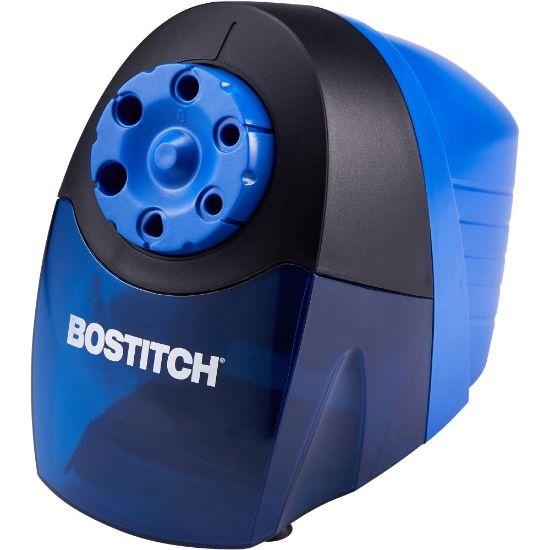 Picture of Bostitch QuietSharp? 6 Antimicrobial Classroom Electric Pencil Sharpener - 6 Hole(s) - Helical - Blue - 1 / Each