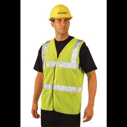 Picture of Class 2 Mesh Vests with 3M Scotchlite Reflective Tape, Medium, Hi-Viz Yellow