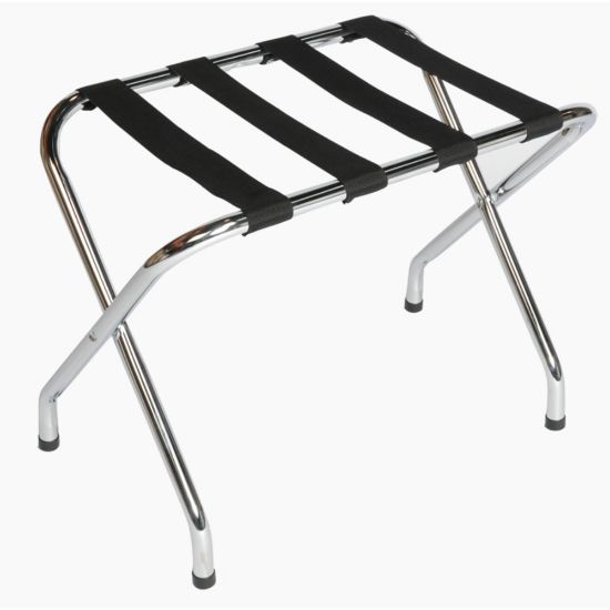 Picture of CSL Flat-Top Steel Luggage Racks, 20inH x 26inW x 16inD, Chrome, Pack Of 6 Racks