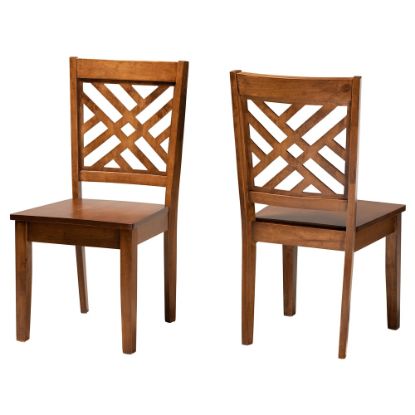 Picture of Baxton Studio Caron Dining Chairs, Walnut Brown, Set Of 2 Dining Chairs