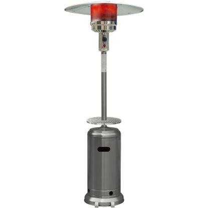 Picture of Hanover 7-Ft. Steel Umbrella Propane Patio Heater in Stainless Steel - Gas - Propane - 14.07 kW - 16 Sq. ft. Coverage Area - Outdoor - Stainless Steel