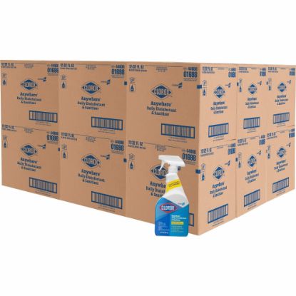 Picture of CloroxPro Anywhere Daily Disinfectant and Sanitizer - 32 fl oz (1 quart) - 216 / Bundle - Residue-free, Fume-free, Antibacterial - Clear