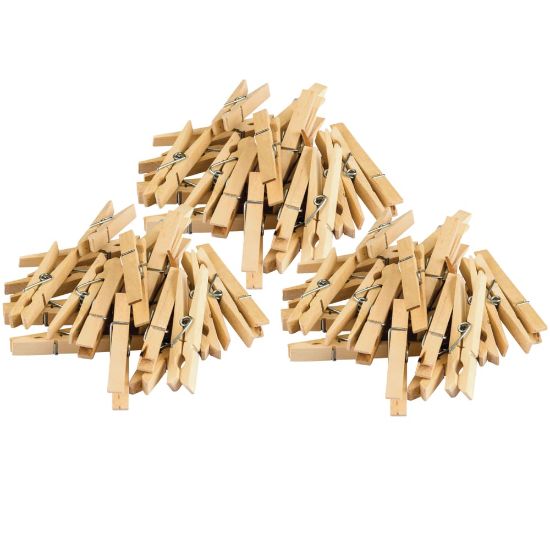 Picture of Teacher Created Resources STEM Basics Clothespins, Beige, 50 Clothespins Per Pack, Set Of 3 Packs