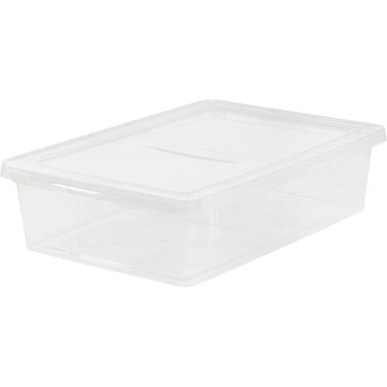 Picture of IRIS 28-quart Storage Box - External Dimensions: 24in Width x 16.3in Depth x 6in Height - 7 gal - Snap-in Lid Closure - Stackable - Plastic - Clear - For Clothes, Shoes - 1 Each