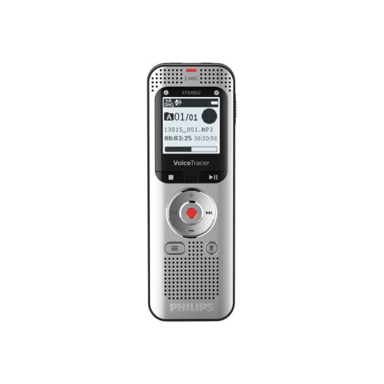 Picture of Philips Voice Tracer DVT2050 - Voice recorder - 8 GB - aluminum light silver metal front and black