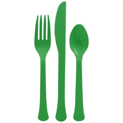 Picture of Amscan Boxed Heavyweight Cutlery Assortment, Festive Green, 200 Utensils Per Pack, Case Of 2 Packs