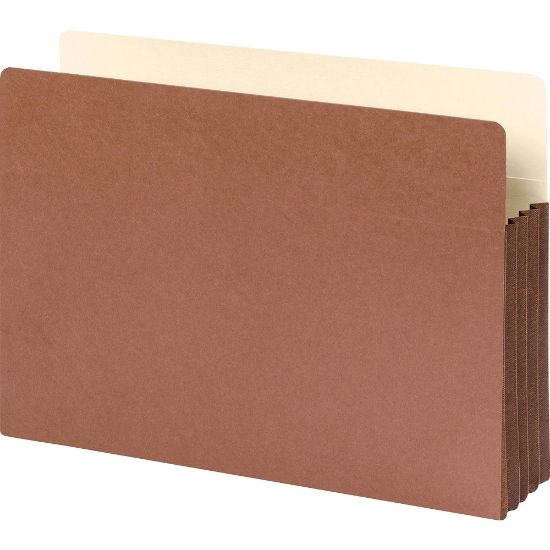 Picture of Smead Easy-Access Top-Tab Tyvek File Pockets, Legal Size, 3 1/2in Expansion, 30% Recycled, Redrope, Box Of 10