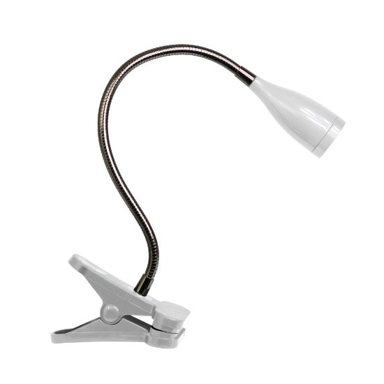 Picture of Simple Designs Flexible Gooseneck LED Clip Desk Lamp, Adjustable, White