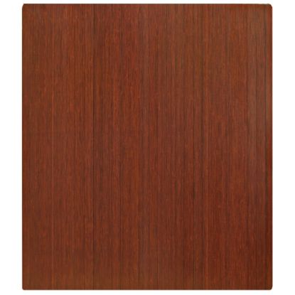 Picture of Anji Mountain Bamboo Roll-Up Chair Mat, 48in x 42in, 1/4in-Thick, Dark Cherry