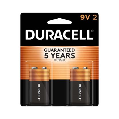 Picture of Duracell Coppertop 9-Volt Alkaline Batteries, Pack Of 2