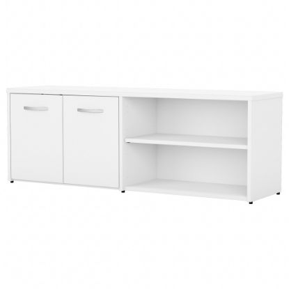 Picture of Bush Business Furniture Studio C 60inW Low Storage Cabinet With Doors And Shelves, White, Standard Delivery